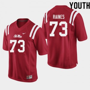 Youth Ole Miss Rebels John Raines #73 Alumni Red Jerseys 229655-945