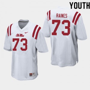 Youth Ole Miss Rebels John Raines #73 White NCAA Jerseys 736456-196