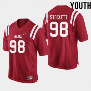 Youth Ole Miss Rebels Lawson Stockett #98 Football Red Jersey 480572-822