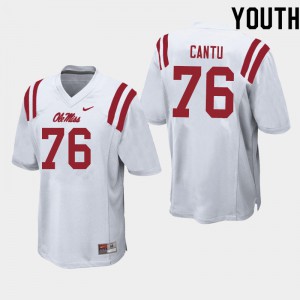 Youth Ole Miss Rebels Nic Cantu #76 Embroidery White Jerseys 745366-796