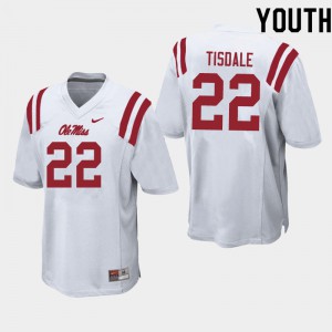 Youth Ole Miss Rebels Tariqious Tisdale #22 College White Jersey 359362-708