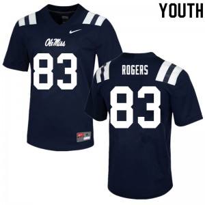 Youth Ole Miss Rebels Chase Rogers #83 University Navy Jerseys 311385-530