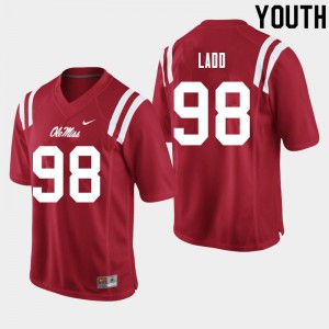 Youth Ole Miss Rebels Clayton Ladd #98 Red Player Jersey 968227-903