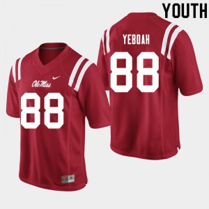 Youth Ole Miss Rebels Kenny Yeboah #88 Player Red Jerseys 406266-666