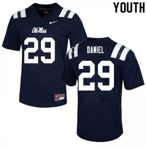 Youth Ole Miss Rebels Lakevias Daniel #29 Football Navy Jersey 968520-418