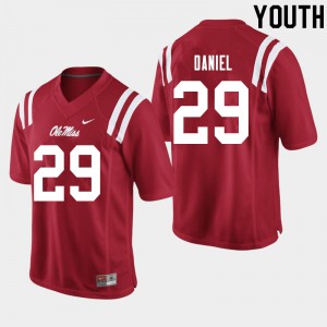 Youth Ole Miss Rebels Lakevias Daniel #29 Football Red Jersey 171934-153