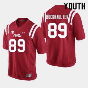Youth Ole Miss Rebels Brandon Buckhaulter #89 Red Stitch Jerseys 488983-636