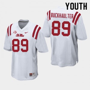 Youth Ole Miss Rebels Brandon Buckhaulter #89 White College Jersey 280998-363