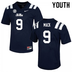 Youth Ole Miss Rebels Brandon Mack #9 University Navy Jersey 118209-587