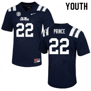 Youth Ole Miss Rebels Deantre Prince #22 Navy High School Jersey 349166-732
