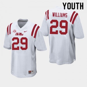 Youth Ole Miss Rebels Demarko Williams #29 NCAA White Jersey 873157-520