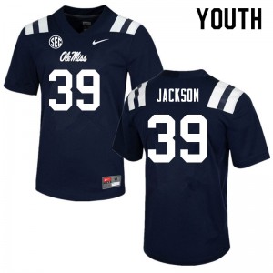 Youth Ole Miss Rebels Dink Jackson #39 Football Navy Jersey 887560-122