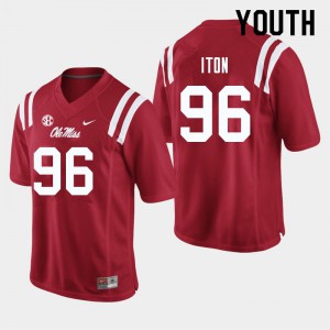 Youth Ole Miss Rebels Isaiah Iton #96 Football Red Jerseys 961154-892