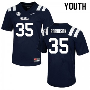 Youth Ole Miss Rebels Mark Robinson #35 Navy Player Jersey 907727-554