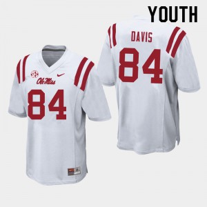 Youth Ole Miss Rebels Qua Davis #84 White Embroidery Jersey 171646-216