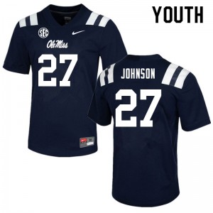 Youth Ole Miss Rebels Tysheem Johnson #27 Navy Player Jerseys 679704-867