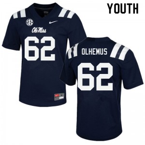 Youth Ole Miss Rebels Andrew Polhemus #62 Player Navy Jerseys 515933-617
