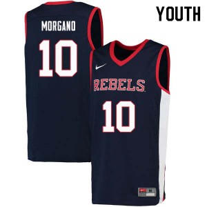 Youth Ole Miss Rebels Antonio Morgano #10 Navy Stitched Jerseys 690998-287
