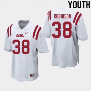 Youth Ole Miss Rebels Austrian Robinson #38 White Player Jersey 125365-136