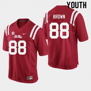 Youth Ole Miss Rebels Bralon Brown #88 Red University Jersey 906074-666