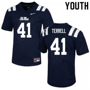 Youth Ole Miss Rebels C.J. Terrell #41 Navy Football Jersey 675956-547