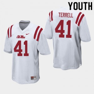 Youth Ole Miss Rebels C.J. Terrell #41 White Stitch Jersey 713164-129
