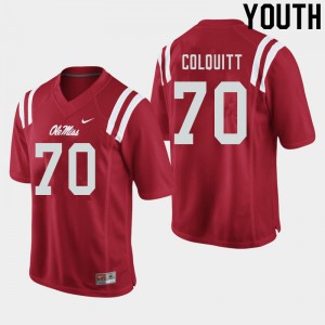 Youth Ole Miss Rebels Carter Colquitt #70 Official Red Jerseys 453633-675