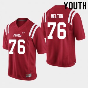 Youth Ole Miss Rebels Cedric Melton #76 Red College Jersey 905889-813
