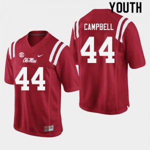 Youth Ole Miss Rebels Chance Campbell #44 Red Football Jerseys 907534-457