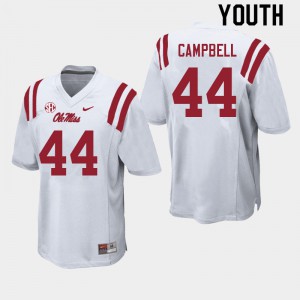 Youth Ole Miss Rebels Chance Campbell #44 White University Jersey 317665-237