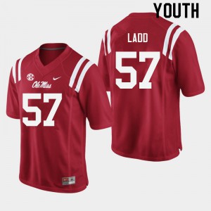Youth Ole Miss Rebels Clayton Ladd #57 Red Player Jersey 272417-242