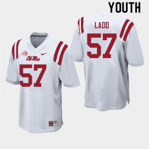 Youth Ole Miss Rebels Clayton Ladd #57 White Embroidery Jersey 927766-570