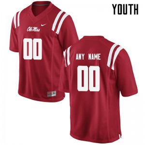 Youth Ole Miss Rebels Custom #00 Red Player Jerseys 572805-277