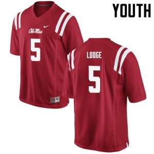 Youth Ole Miss Rebels DaMarkus Lodge #5 High School Red Jersey 968744-540