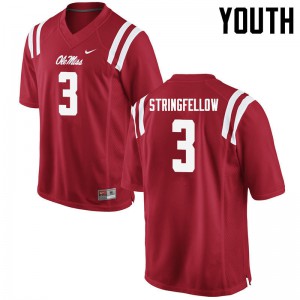 Youth Ole Miss Rebels Damoreea Stringfellow #3 Red Embroidery Jersey 318175-650