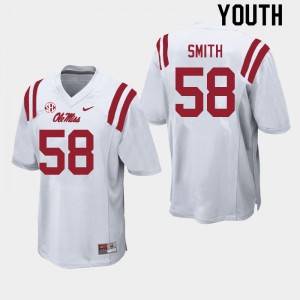 Youth Ole Miss Rebels Demarcus Smith #58 White Stitched Jersey 156516-448