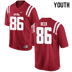 Youth Ole Miss Rebels Drake Beck #86 University Red Jersey 866049-647