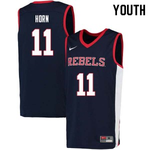 Youth Ole Miss Rebels Eric Horn #11 Navy Official Jersey 399437-297