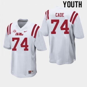 Youth Ole Miss Rebels Erick Cade #74 White Football Jerseys 798153-962
