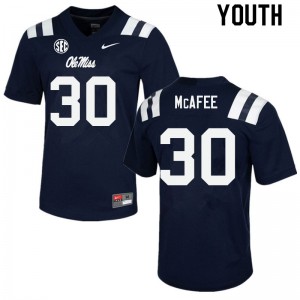 Youth Ole Miss Rebels Fred McAfee #30 Navy Football Jersey 534056-810