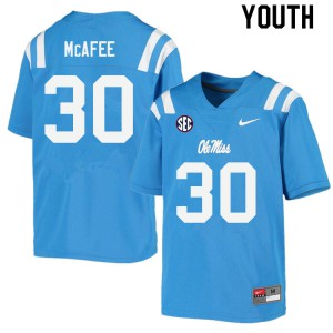 Youth Ole Miss Rebels Fred McAfee #30 Powder Blue Football Jersey 940495-379