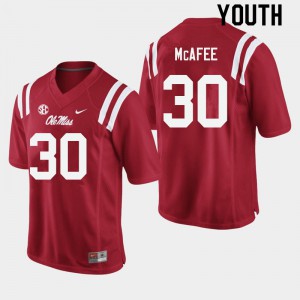 Youth Ole Miss Rebels Fred McAfee #30 Alumni Red Jersey 235716-680