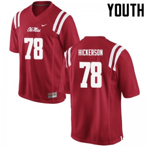 Youth Ole Miss Rebels Gene Hickerson #78 High School Red Jerseys 781563-343