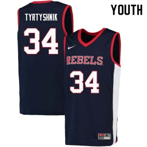 Youth Ole Miss Rebels Ilya Tyrtyshnik #34 Navy Stitched Jersey 846615-652