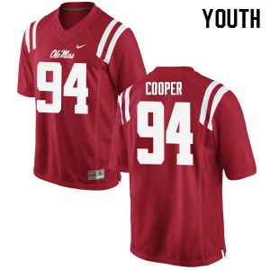 Youth Ole Miss Rebels Jack Cooper #94 Player Red Jersey 486727-179