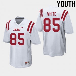 Youth Ole Miss Rebels Jack White #85 White Official Jerseys 668395-858