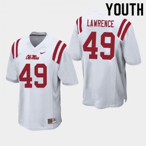 Youth Ole Miss Rebels Jared Lawrence #49 White High School Jerseys 888736-228
