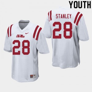 Youth Ole Miss Rebels Jay Stanley #28 Player White Jersey 381788-549
