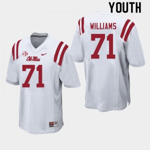 Youth Ole Miss Rebels Jayden Williams #71 White College Jerseys 885099-780
