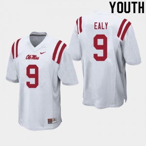 Youth Ole Miss Rebels Jerrion Ealy #9 Player White Jerseys 970508-827
